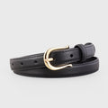 Leather Belt with Golden Buckle Goddess Copper faux leather belt with polished gold-tone buckle


