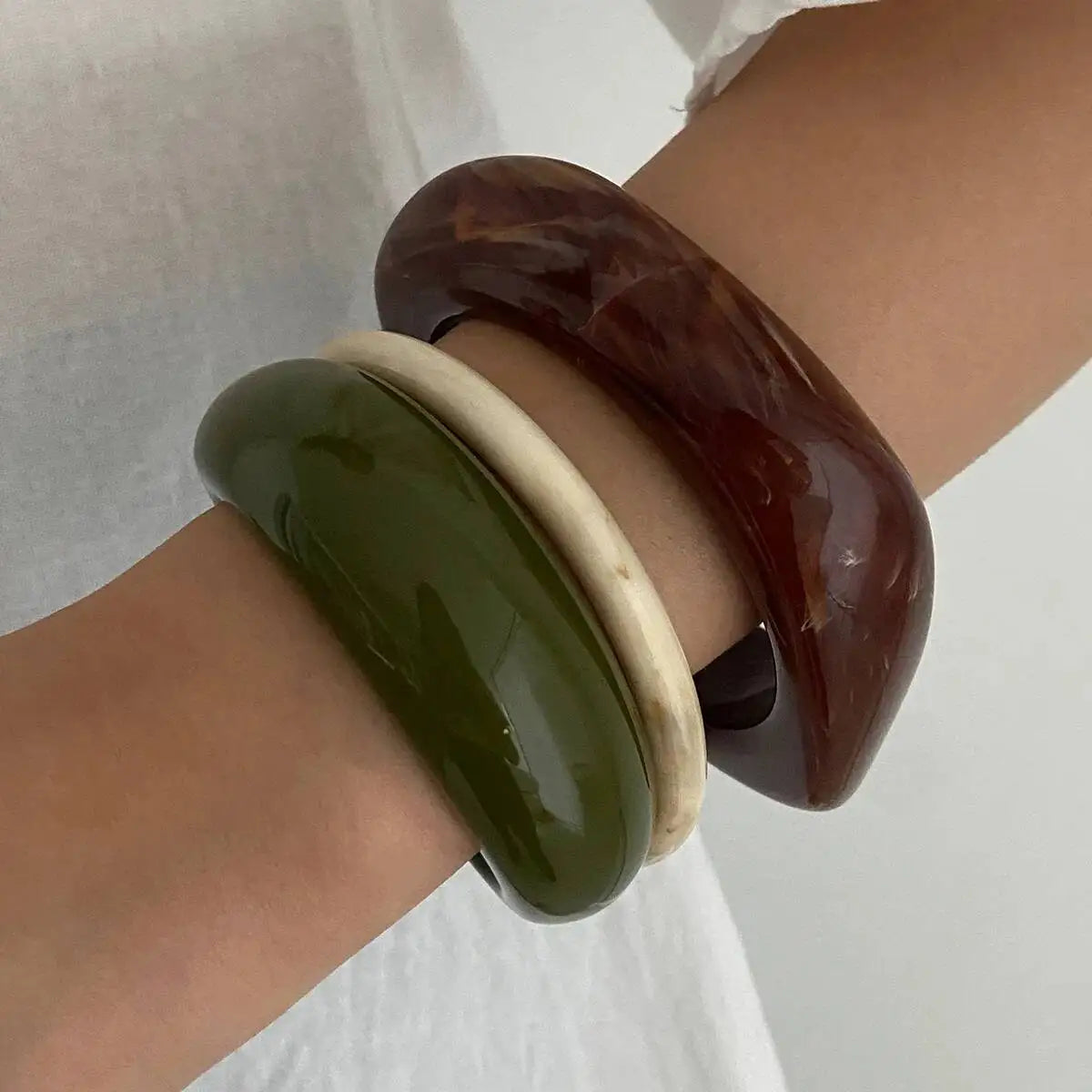 Boho Resin Chunky Cuff Bangle