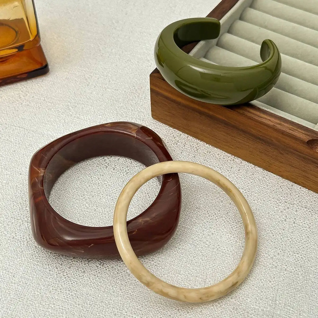 Boho Resin Chunky Cuff Bangle