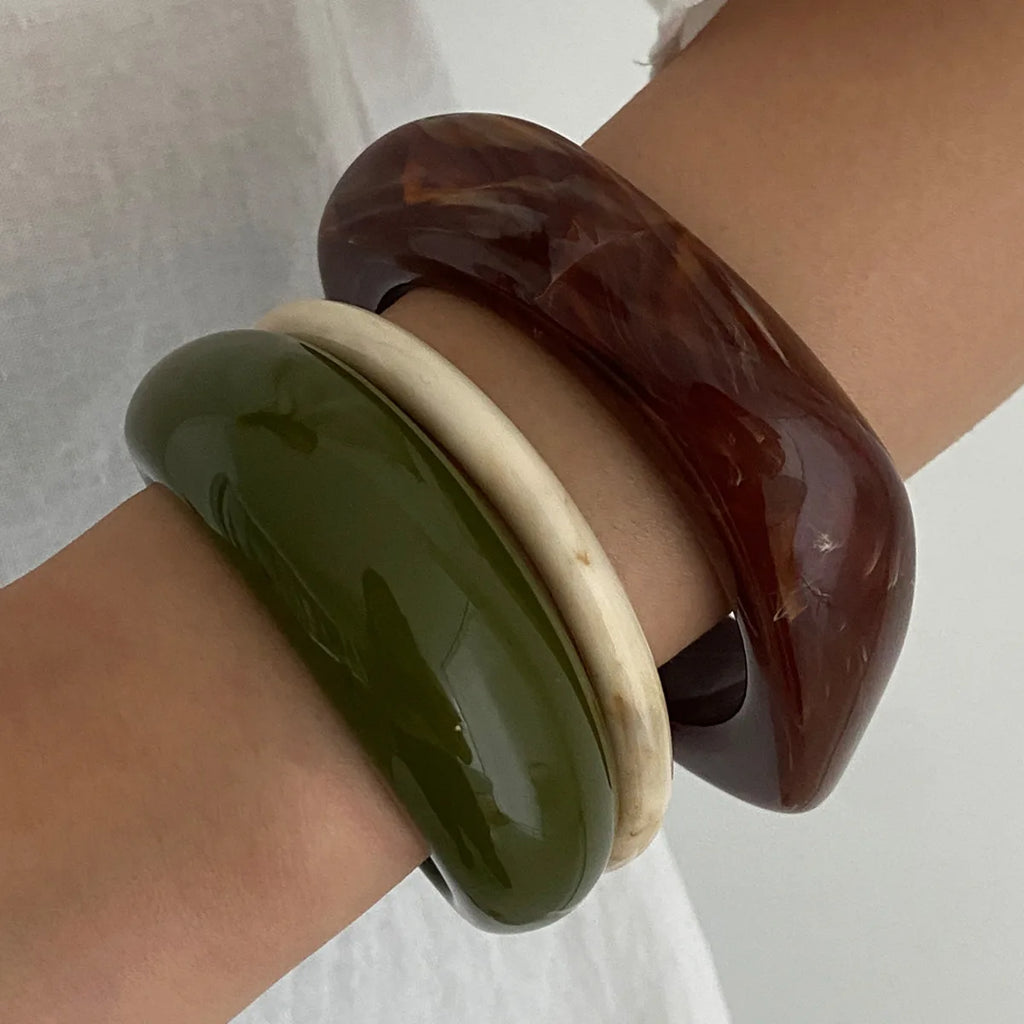Boho Resin Chunky Cuff Bangle