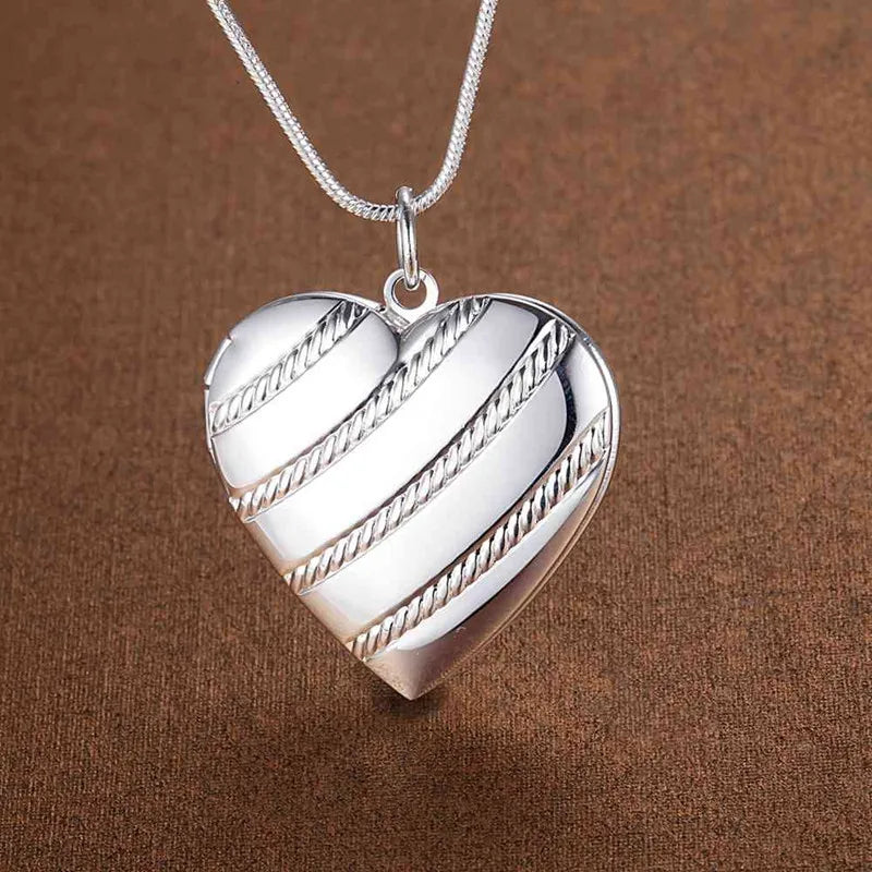 925 Sterling Silver Heart Pendant Necklace