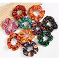 Goddess Copper Halloween Hair Scrunchies – 10-Pack Pumpkin Ghost Spider Web Ties