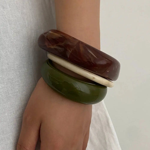 Boho Resin Chunky Cuff Bangle