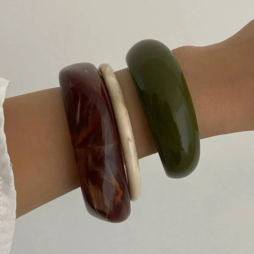 Boho Resin Chunky Cuff Bangle