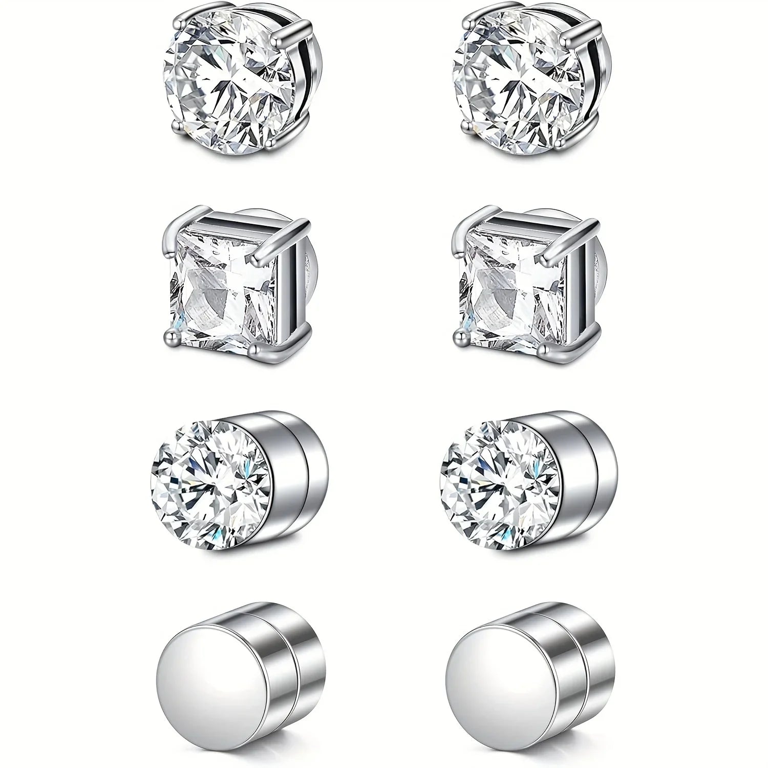 Crystal Magnetic Clip-On Earrings