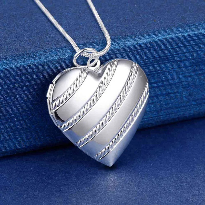 925 Sterling Silver Heart Pendant Necklace