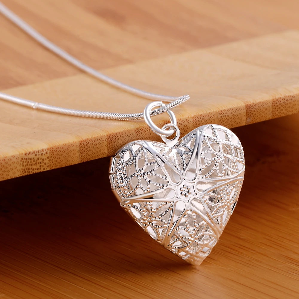 925 Sterling Silver Heart Pendant Necklace
