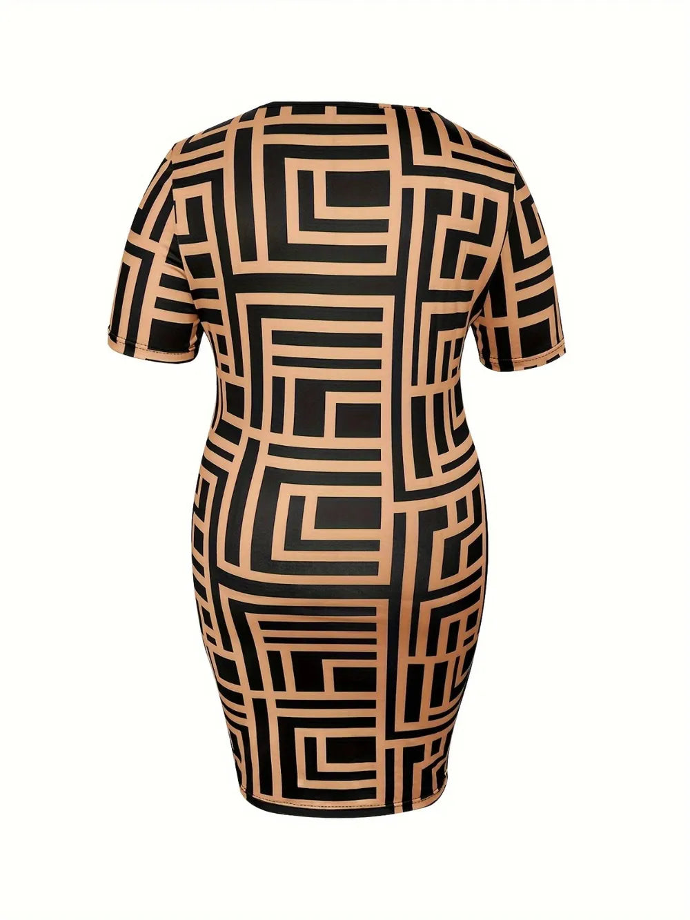 Dress with geometric pattern on a white background