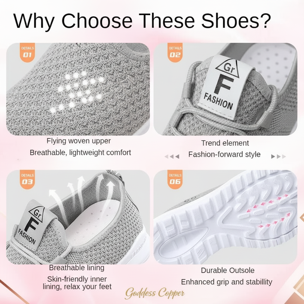 Goddess Copper Shoe Feature Infographic