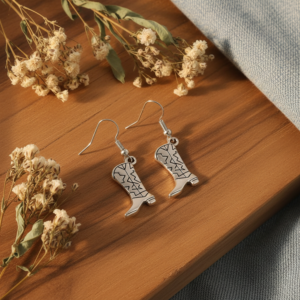  Goddess Copper Western Cowboy Boot Dangle Earrings – boho style, 3 color options
